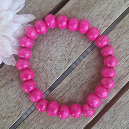 Brățară din lemn - roz, 8 mm [1]