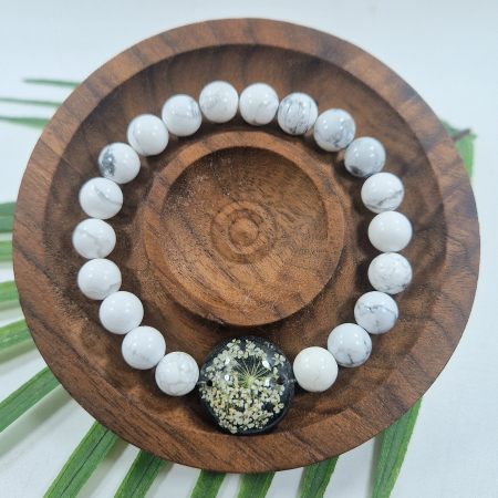 Brățară - Brățară Howlit din sfere de 8mm – încheietură 16 cm