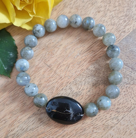 Brățară Labradorit din sfere de 8mm – încheietură 16 cm [1]