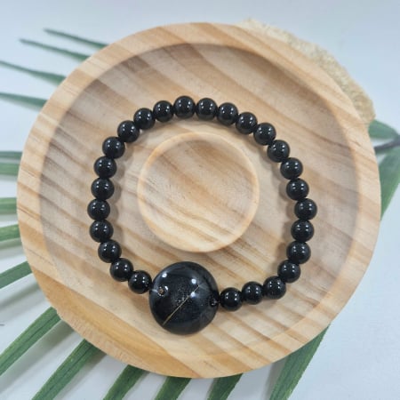 Karparec - Ónix karkötő 6mm-es gyöngyökből – 16 cm csuklóméret