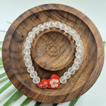 Brățară - Brățară Cristal de Stâncă din sfere de 6mm – încheietură 15 cm