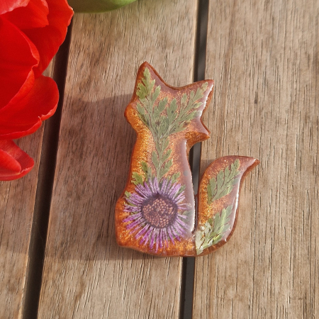 Broșă cu flori sălbatice - vulpe [2]