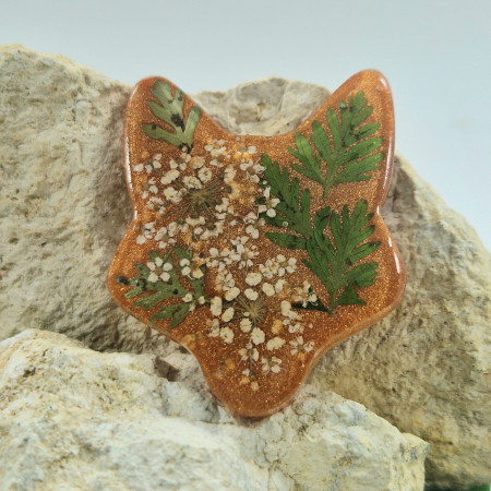 Broșă - Broșă cu floarea de morcov - vulpe