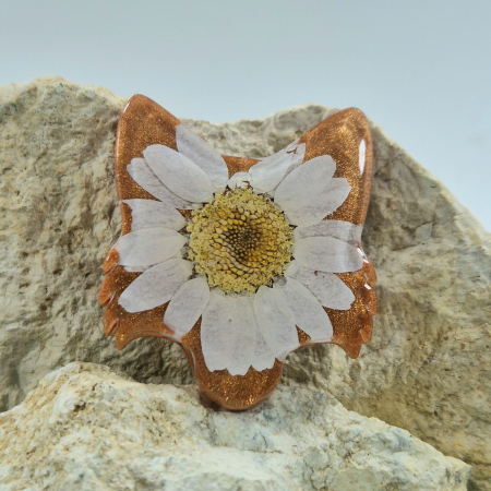 Broșă - Broșă cu margaretă - vulpe