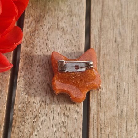 Broșă cu floarea de bănuți - vulpe [1]