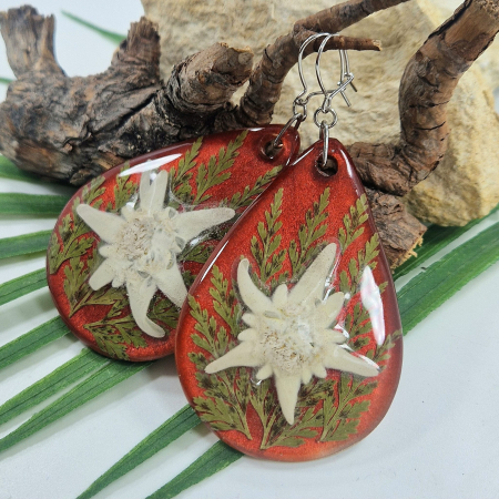 Cercei - Cercei argint cu floarea de colț