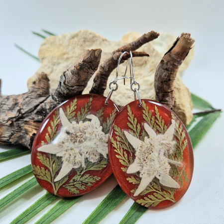 Cercei - Cercei argint cu floarea de colț