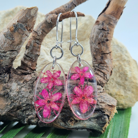 Cercei argint cu flori sălbatice