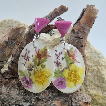 Üzlet - Vadvirágos ezüst fülbevaló