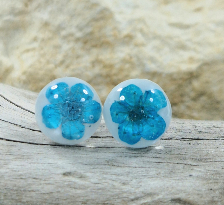 Vadvirág ezüst pötty  fülbevaló