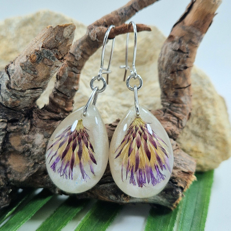 Cercei argint cu flori sălbatice