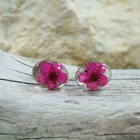 Cercei - Cercei argint cu șurub cu flori de prun