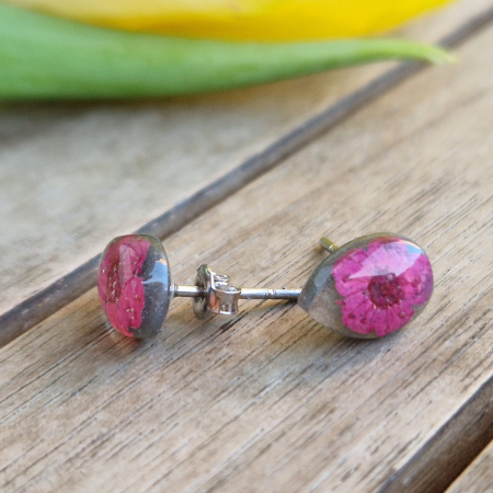 Szilvavirág ezüst pötty  fülbevaló [3]