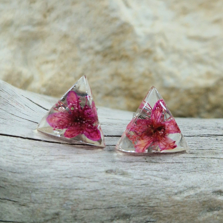 Cercei - Cercei argint cu șurub cu flori sălbatice