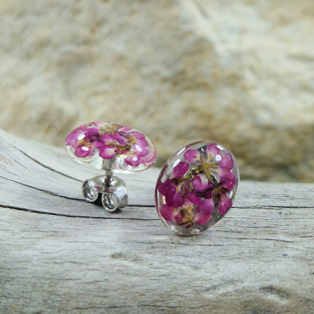 Cercei - Cercei argint cu șurub cu flori sălbatice