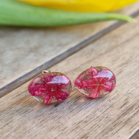 Cercei argint cu șurub cu flori sălbatice [3]