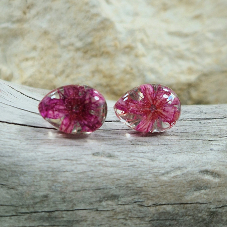 Cercei - Cercei argint cu șurub cu flori sălbatice