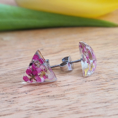 Cercei cu șurub din oțel cu flori sălbatice [3]