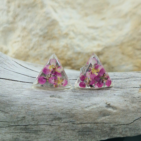 Cercei - Cercei cu șurub din oțel cu flori sălbatice