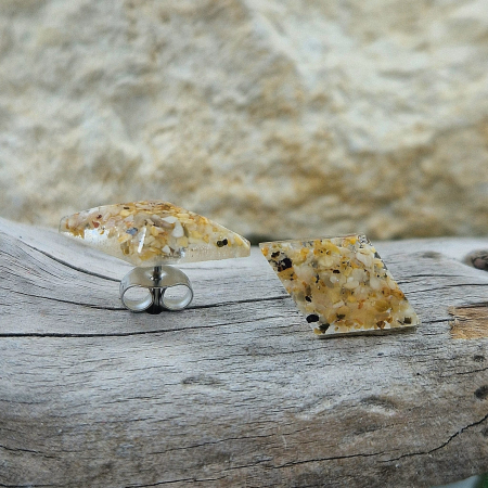 Fülbevaló - Tengeri homok acél pötty fülbevaló