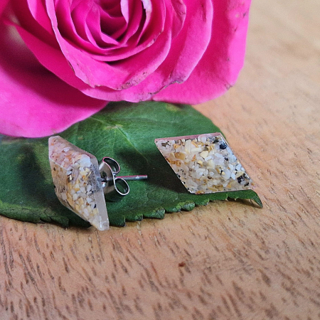 Tengeri homok acél pötty fülbevaló [2]