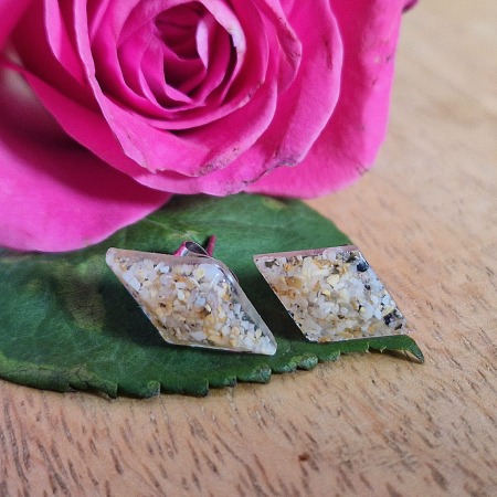 Tengeri homok acél pötty fülbevaló [3]