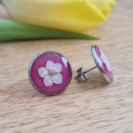 Cercei cu șurub din oțel cu nu-mă-uita [2]