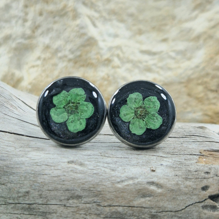 Cercei - Cercei cu șurub din oțel cu flori de prun