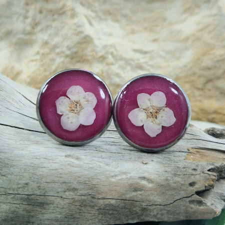 Cercei - Cercei cu șurub din oțel cu nu-mă-uita