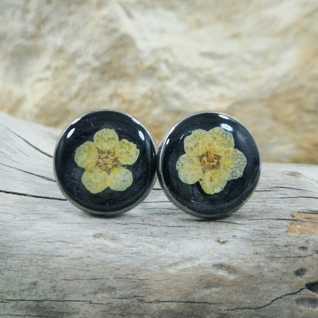 Cercei - Cercei cu șurub din oțel cu flori de prun