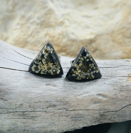 Cercei - Cercei cu șurub din oțel cu flori de morcov