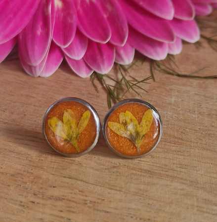 Cercei cu șurub din oțel cu flori sălbatice [2]