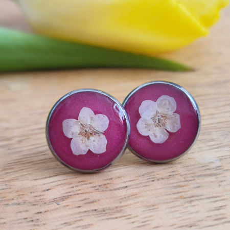 Cercei cu șurub din oțel cu nu-mă-uita [3]