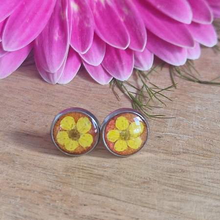 Szilvavirág acél pötty fülbevaló [2]