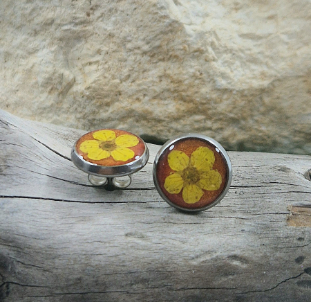 Női - Szilvavirág acél pötty fülbevaló