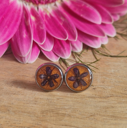 Cercei cu șurub din oțel cu flori sălbatice [2]