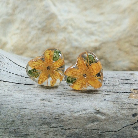 Cercei - Cercei cu șurub din oțel cu flori sălbatice