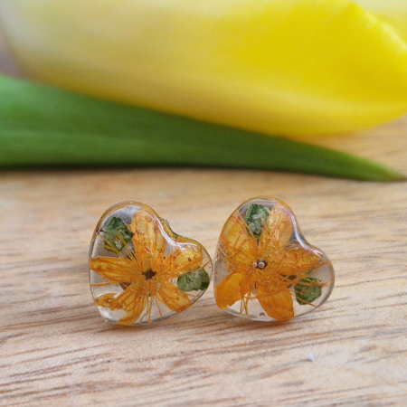 Cercei cu șurub din oțel cu flori sălbatice [3]