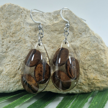 Cercei - Cercei din oțel cu boabe de cafea