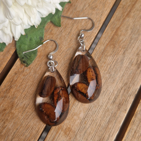 Cercei din oțel cu boabe de cafea [1]