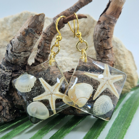 Cercei - Cercei din oțel cu comorile mării