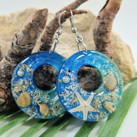 Cercei - Cercei din oțel cu comorile mării