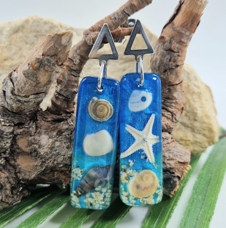 Cercei - Cercei din oțel cu comorile mării