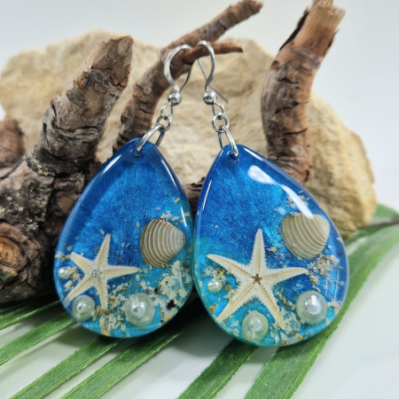 Cercei - Cercei din oțel cu comorile mării