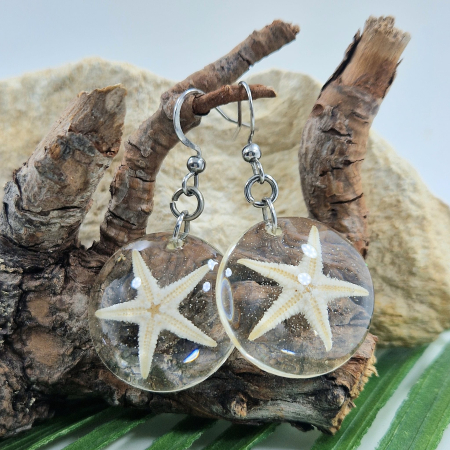 Cercei - Cercei din oțel cu stele de mare