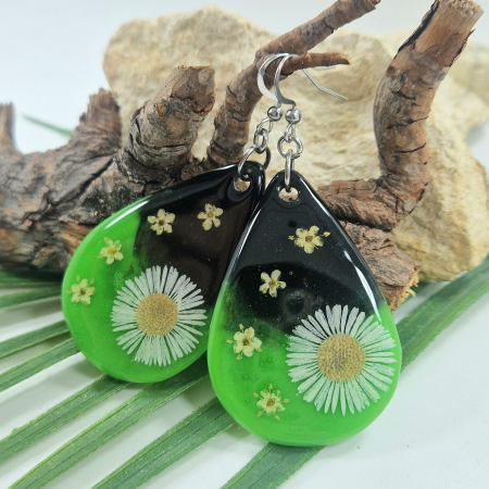 Cercei - Cercei din oțel cu flori de bănuți