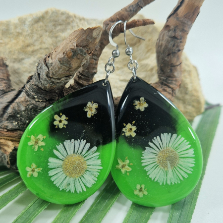 Cercei - Cercei din oțel cu flori de bănuți