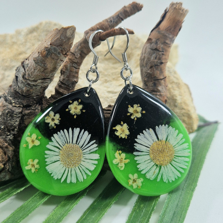 Cercei - Cercei din oțel cu flori de bănuți