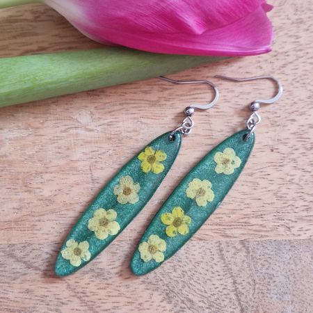 Cercei din oțel cu flori de prun [1]