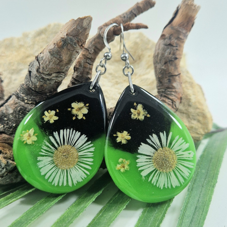 Cercei - Cercei din oțel cu flori de bănuți